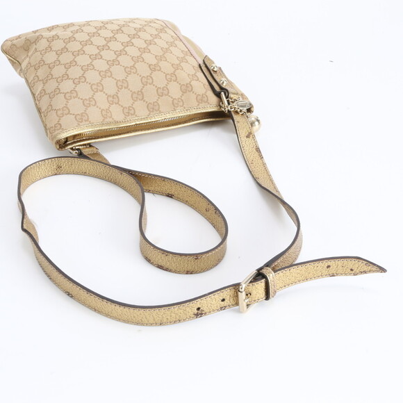 Gucci GG Canvas with Charm 144388 Leather Shoulder Bag/Crossbody Bag Beige Wo... - Picture 2 of 9